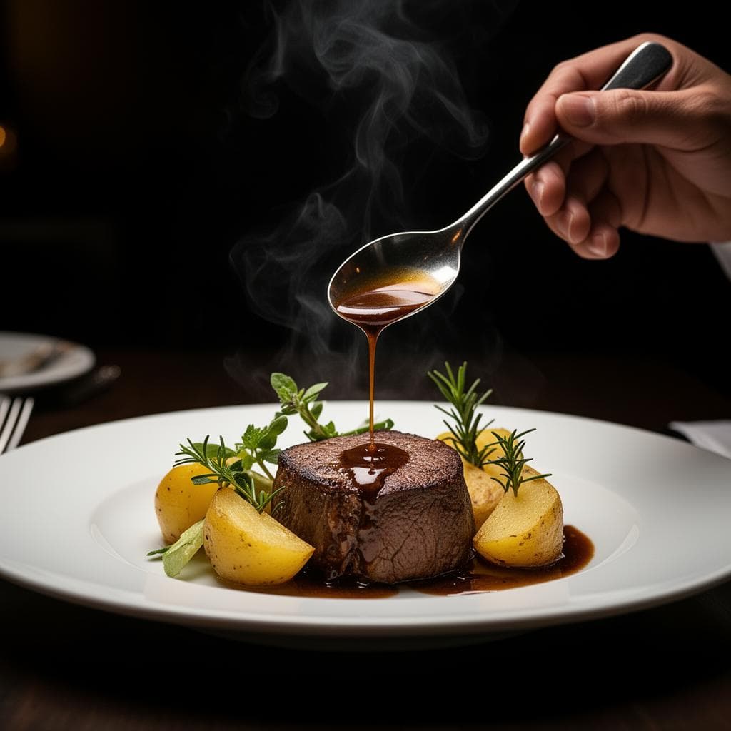 Chef plating a gourmet dish
