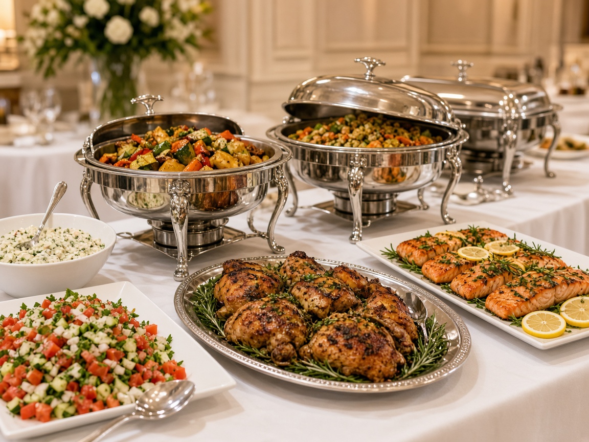 Gourmet plated dish for a corporate event