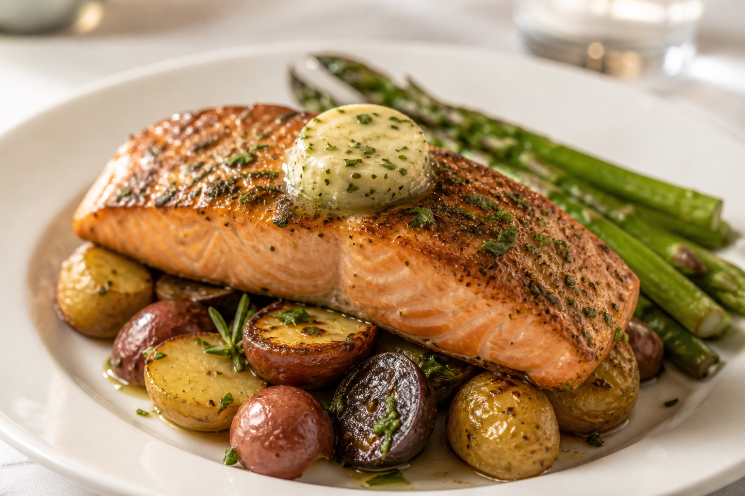 Gourmet plated dish for a corporate event